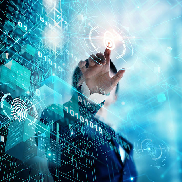 A professional digital graphic for Cloud Protectors illustrating secure cloud infrastructure, featuring icons for network firewalls, data encryption, and 24/7 cyber threat monitoring.